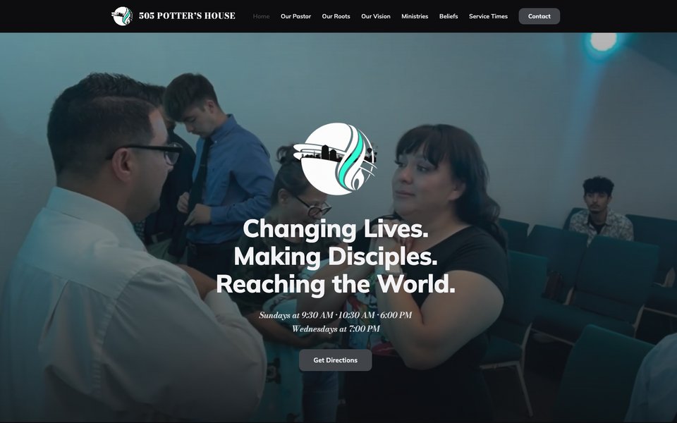 505 Potter's House website, built by Central Valley Web Heads